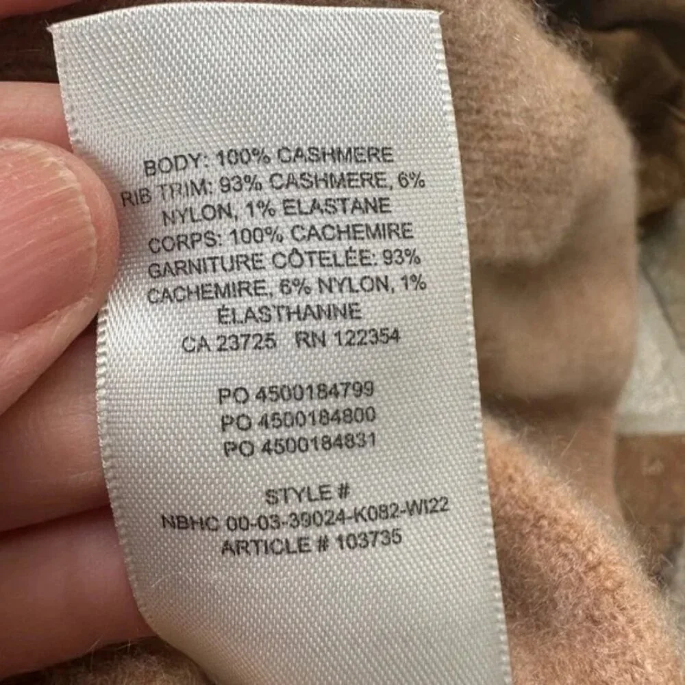 The Group by Babaton tan ribbed turtleneck cashmere sweater size M - Picture 10 of 10